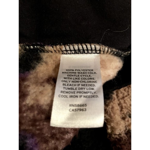 BP Womens Fleece Joggers Purple 2X Polyester Fleece Flowers Drawstring Waist - Picture 9 of 9